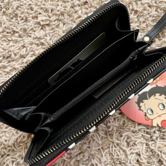 Betty Boop Women’s Polka Dots Long Zip Around Wallet (New) - Picture 5 of 5
